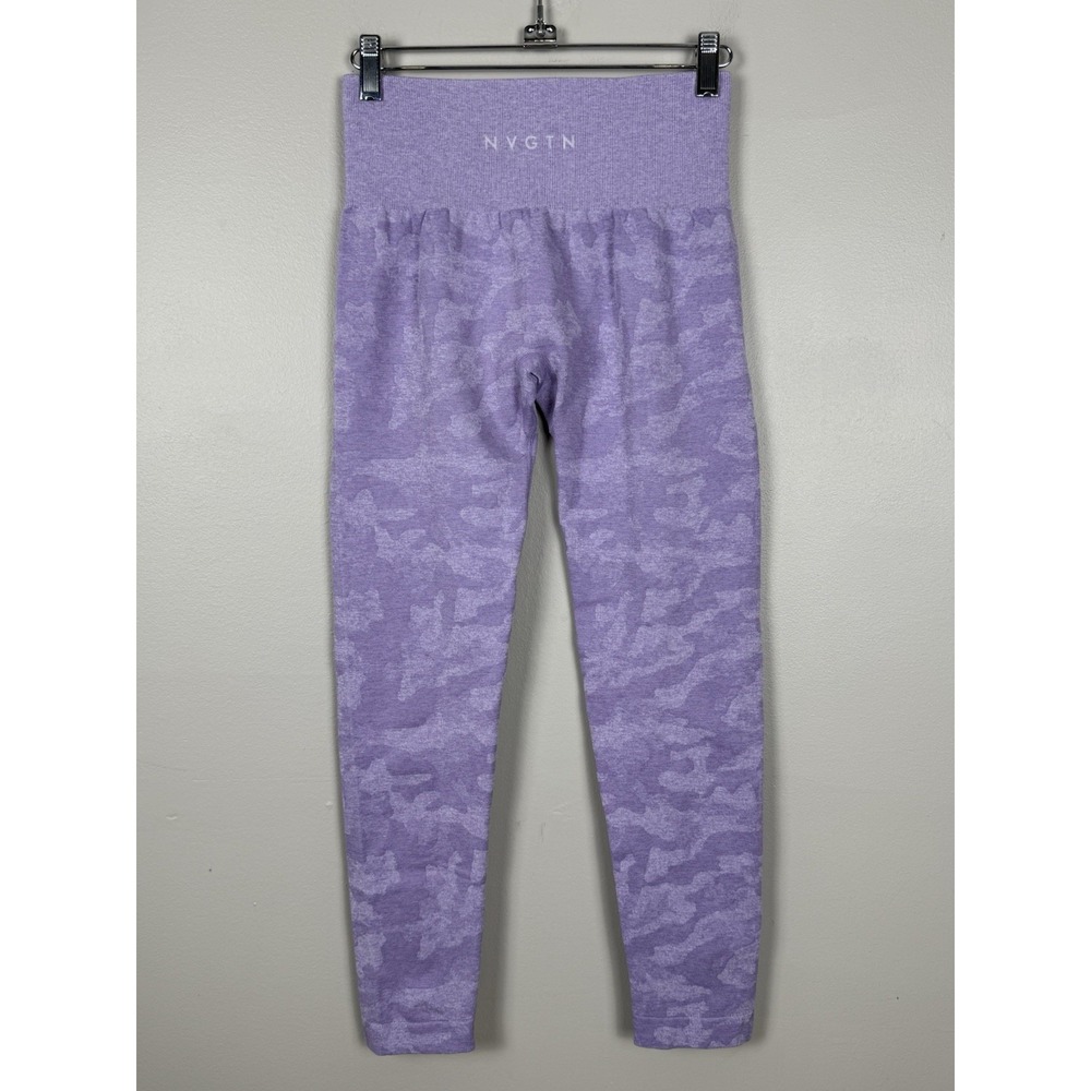 NVGTN Purple Camo Seamless Leggings High Waisted Women's M Athletic Fitness Wear